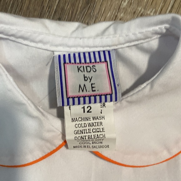 Boys Peter Pan Collar Shirt with Orange Trim - Picture 2 of 3